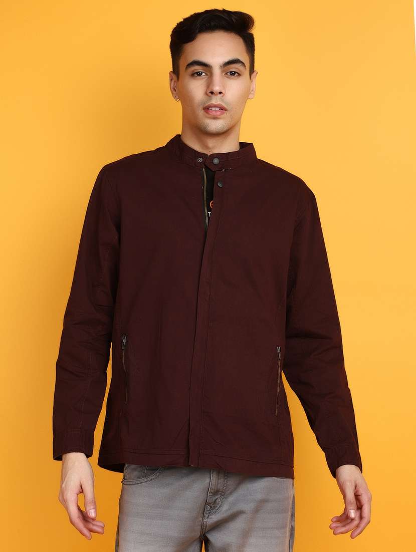 maroon cotton casual shirt