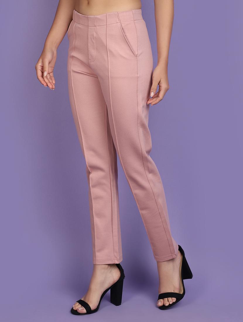 pink solid peg trouser - 20825677 -  Standard Image - 1
