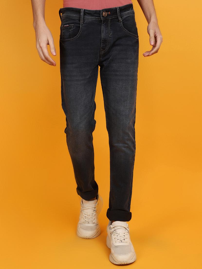men mid rise washed denim jeans