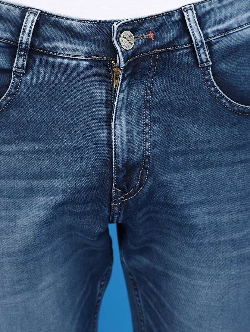 men mid rise plain denim jeans - 20825713 -  Standard Image - 4