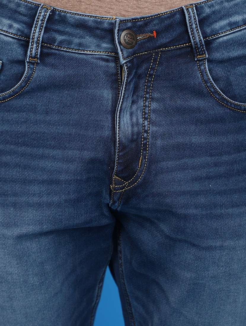 men mid rise plain denim jeans - 20825714 -  Standard Image - 4