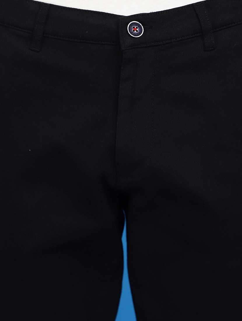 men balck solid mid rise jogger - 20825717 -  Standard Image - 4