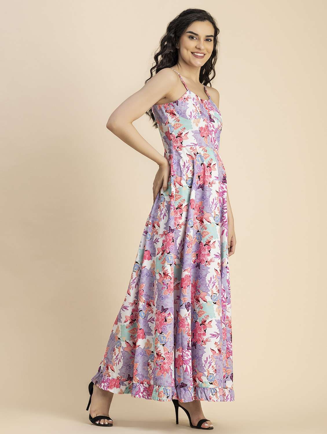 women white floral printed fit & flare dress - 20825749 -  Standard Image - 1