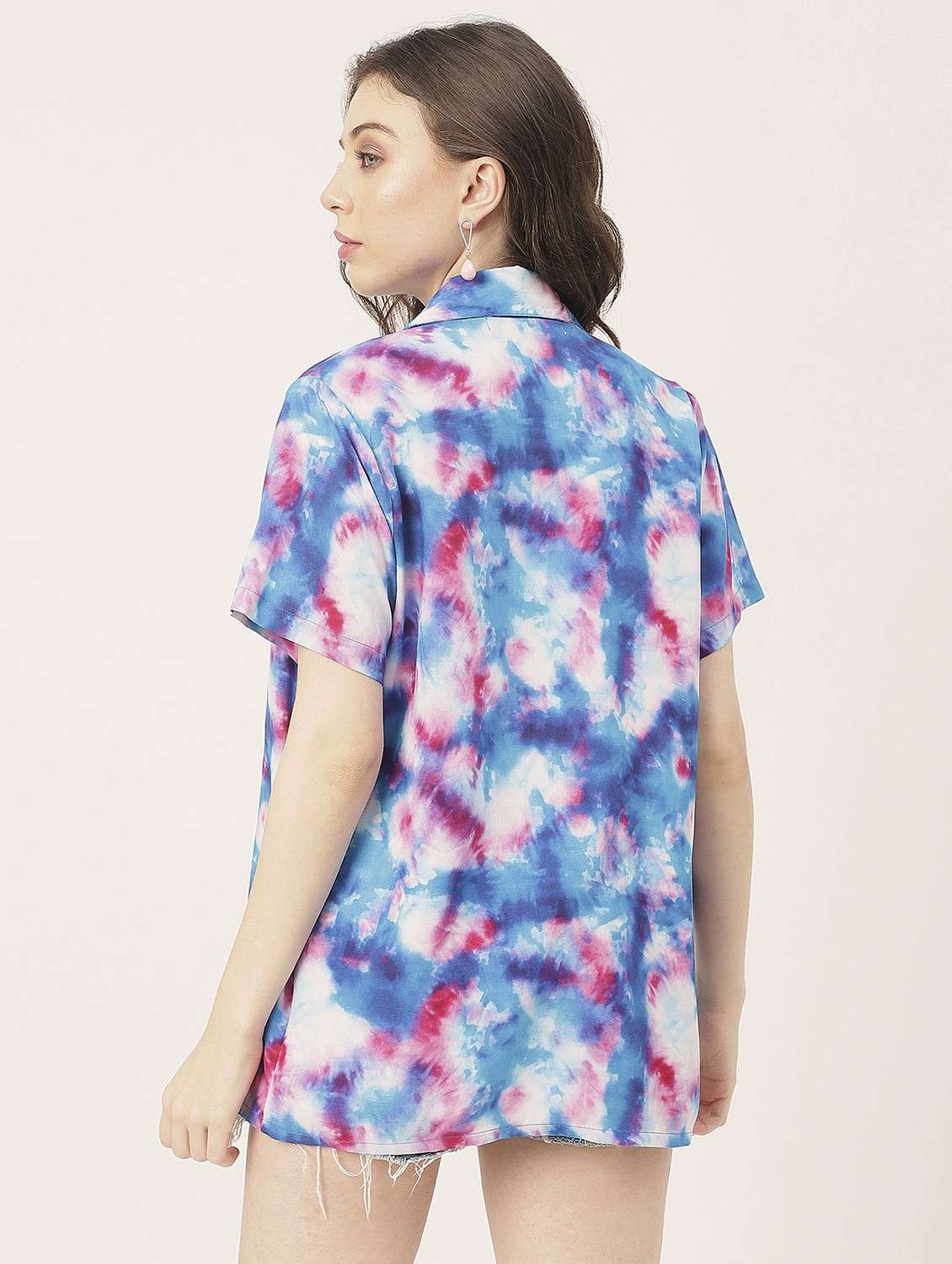 blue rayon tie & dye shirt - 20825753 -  Standard Image - 4