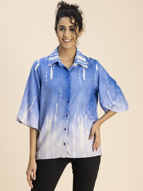 women tie & dye short sleeve shirt - 20825757 - Standard Image - 0