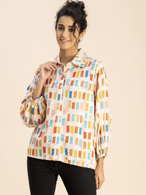multicolored rayon printed shirt - 20825779 - Standard Image - 0