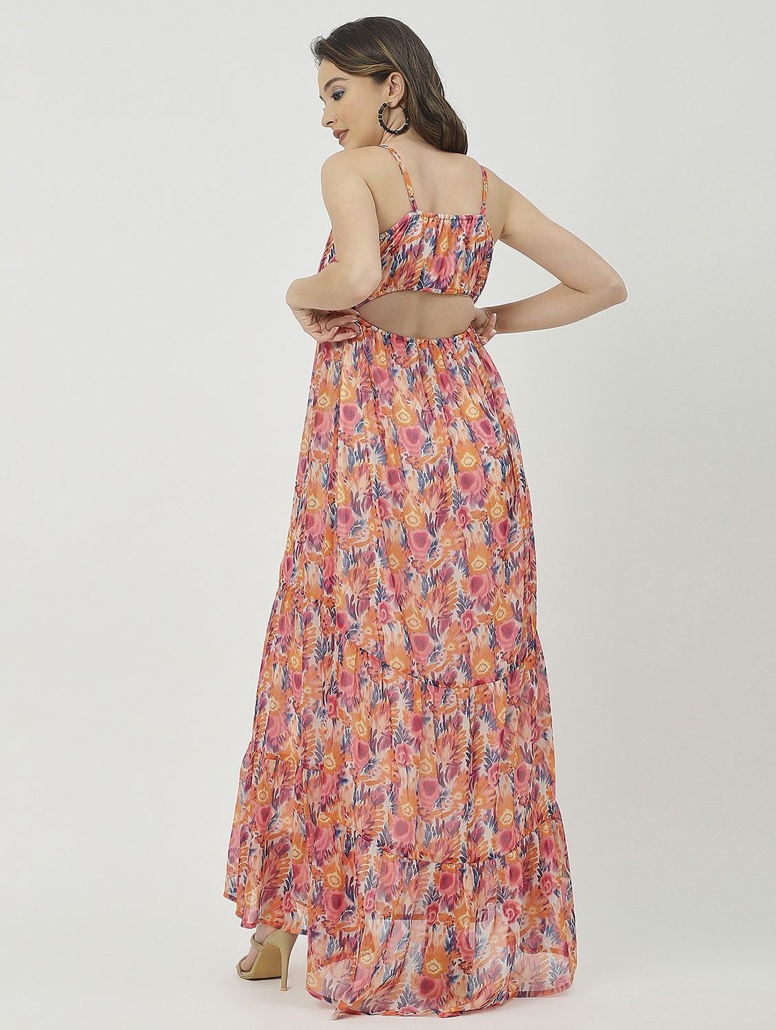 women multicolored floral printed fit & flare dress - 20825800 - Standard Image - 4