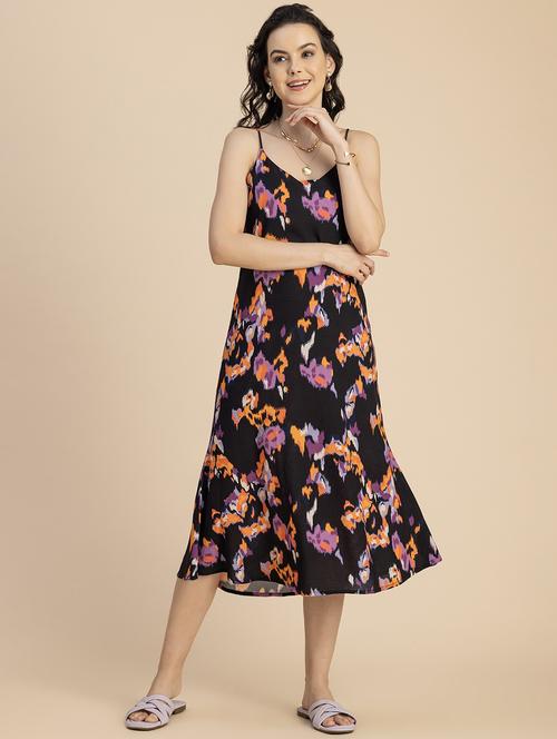 women black abstract a-line dress - 20825808 - Standard Image - 0