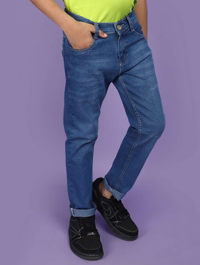solid blue denim jeans - 20826433 -  Standard Image - 1