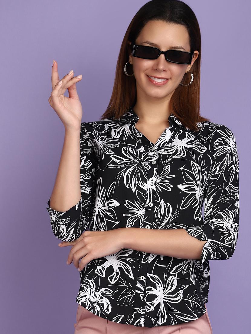 black printed regular shirt - 20826442 - Standard Image - 1