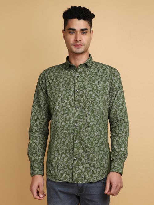 men green regular fit printed casual shirt - 20826539 -  Standard Image - 0