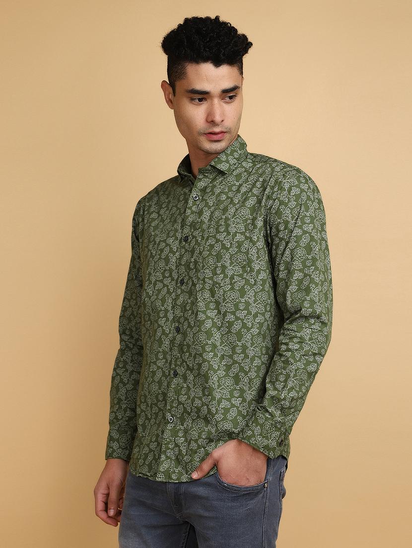 men green regular fit printed casual shirt - 20826539 -  Standard Image - 1