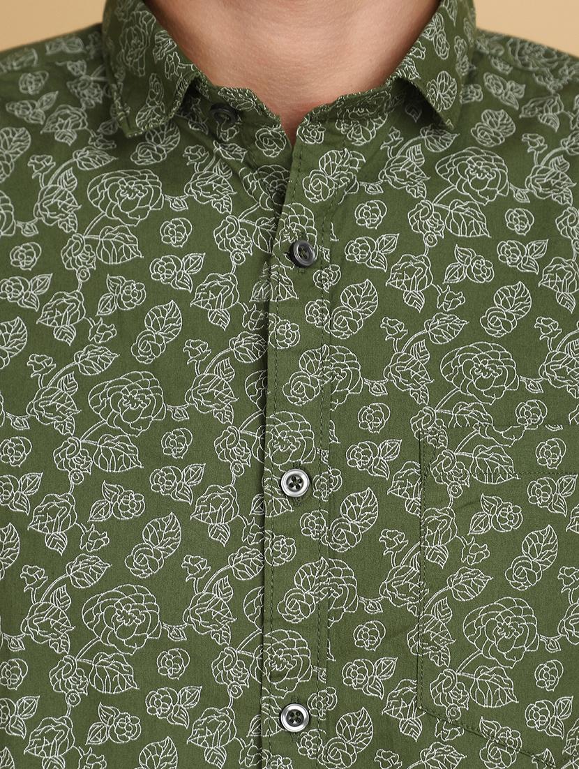 men green regular fit printed casual shirt - 20826539 - Standard Image - 4
