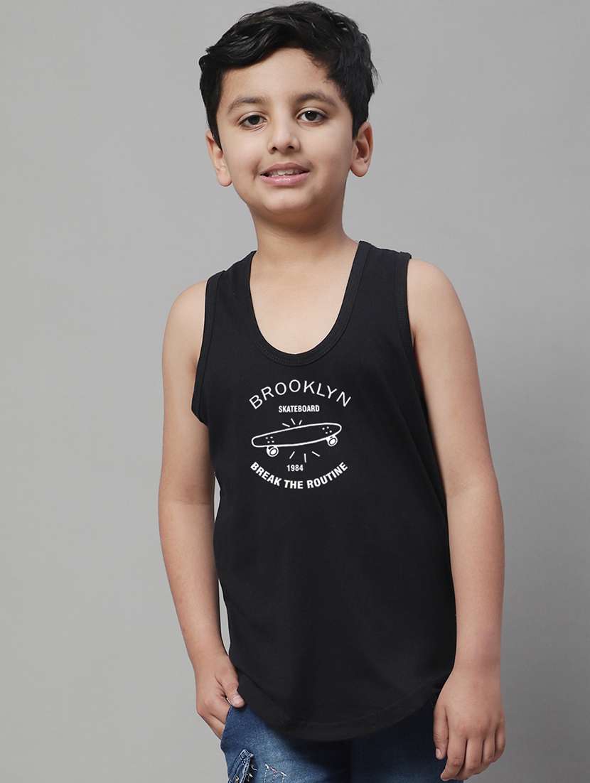 boys typography print vest