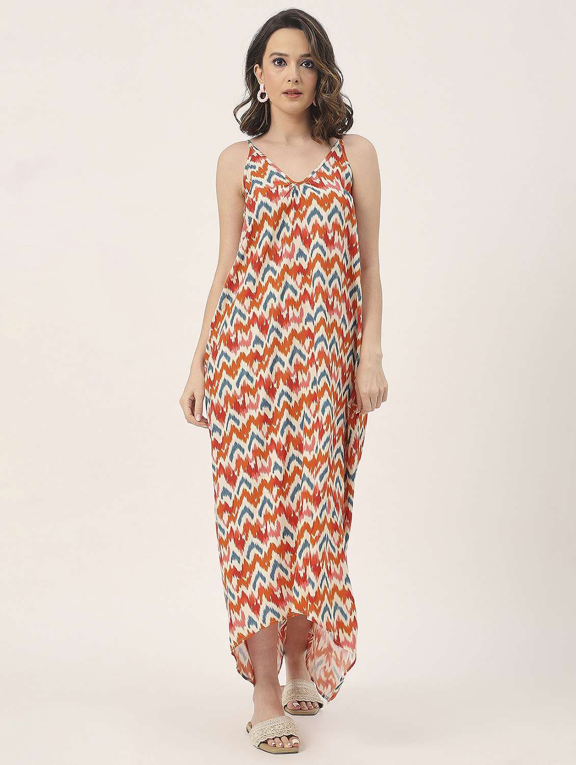 women multicolored tie & dye high low dress - 20827654 -  Standard Image - 1