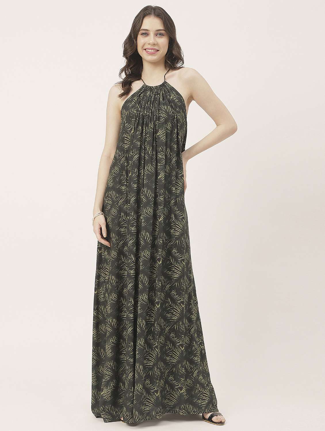 women green printed a-line dress - 20827660 -  Standard Image - 1