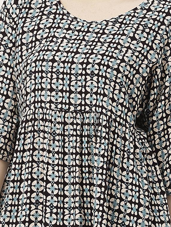 black printed detailed peplum top - 20827740 - Standard Image - 4