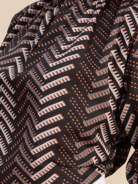 brown printed detailed regular top - 20827746 - Standard Image - 4
