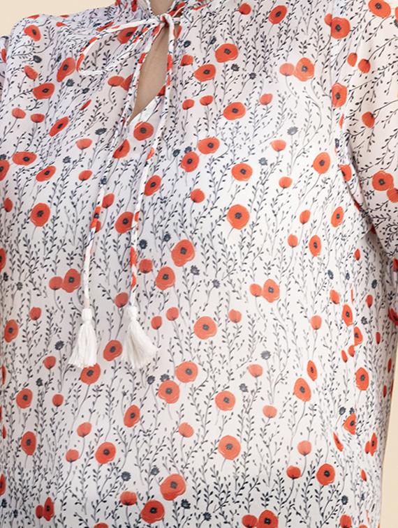 women off-white floral printed regular top - 20827958 - Standard Image - 4