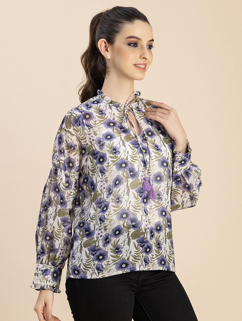 off white floral printed regular to[p - 20828397 -  Standard Image - 1