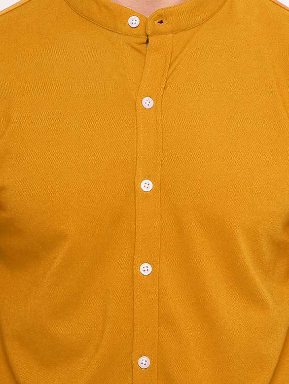 mustard cotton blend casual shirt - 20828774 -  Standard Image - 4