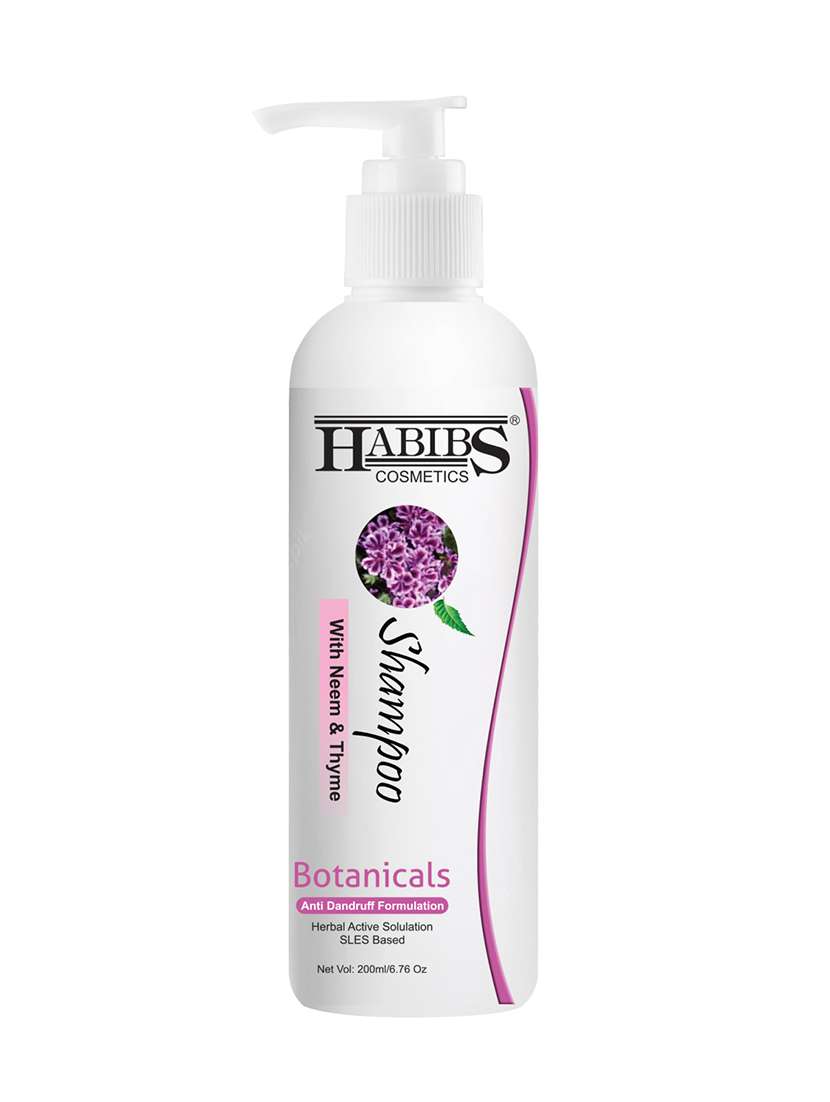habibs professional anti-dandruff shampoo reduction in flaking, itching, & dry scalp with neem tulsi & thyme