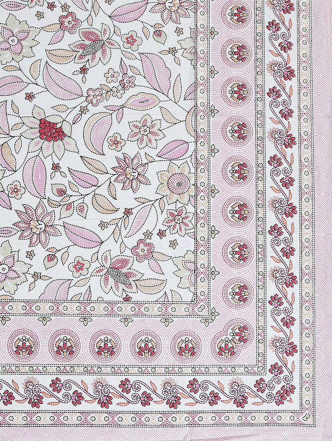 texstylers cotton printed kantha pattern traditional jaipuri queen size bedsheet with 2 pillow covers - 20829798 - Standard Image - 4