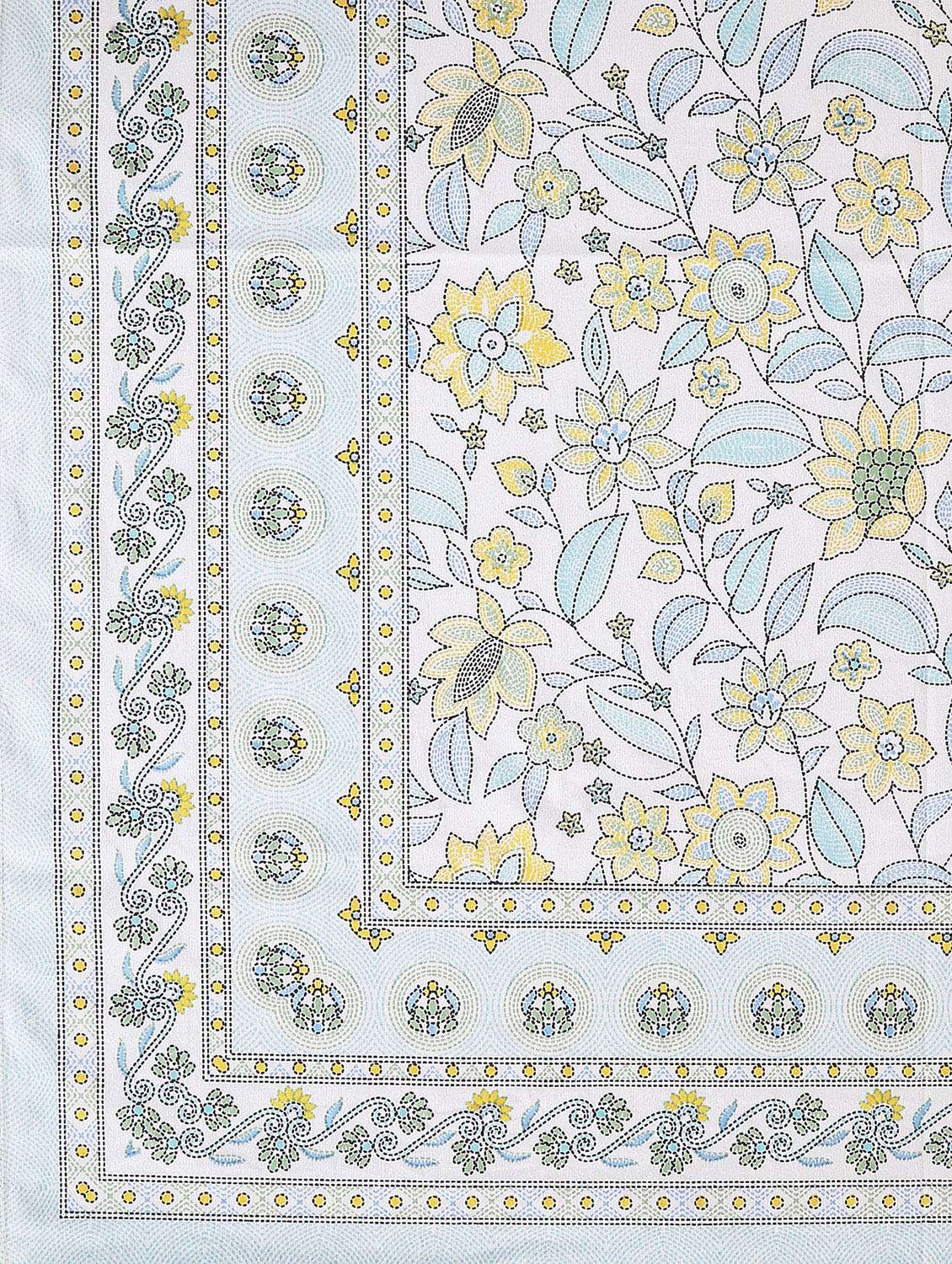 texstylers cotton printed kantha pattern traditional jaipuri queen size bedsheet with 2 pillow covers - 20829799 -  Standard Image - 4