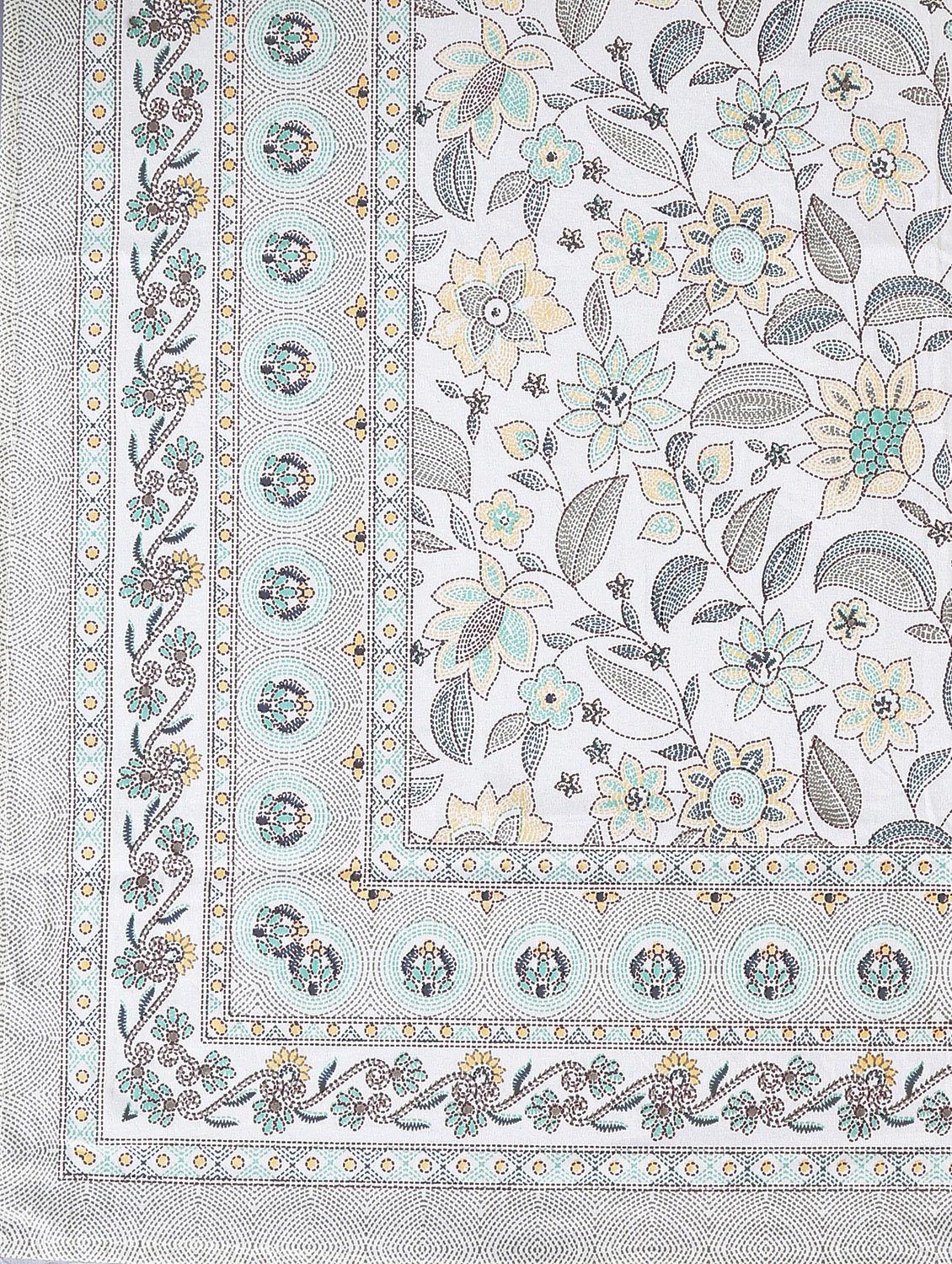 texstylers cotton printed kantha pattern traditional jaipuri queen size bedsheet with 2 pillow covers - 20829800 - Standard Image - 4