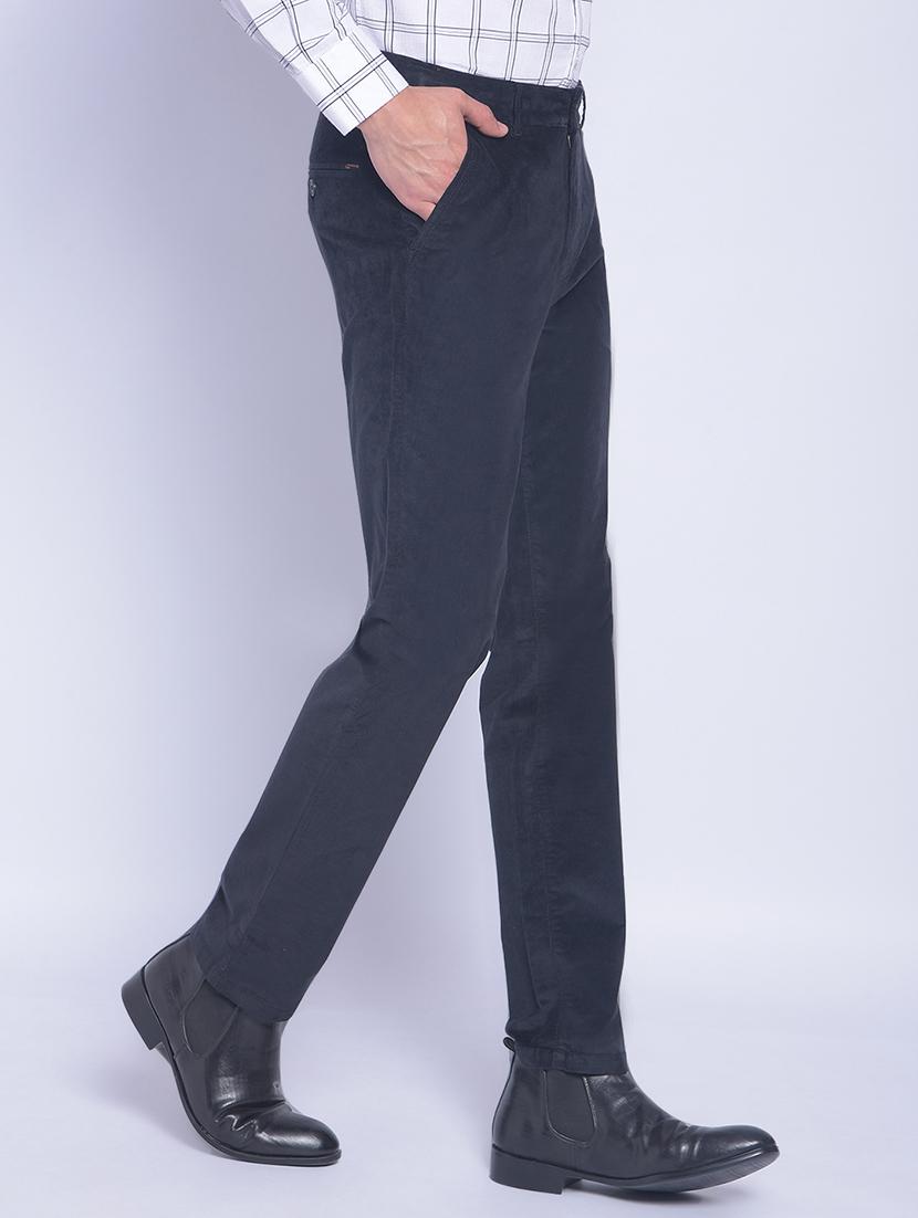 navy blue cotton chinos casual trousers - 20829921 - Standard Image - 1