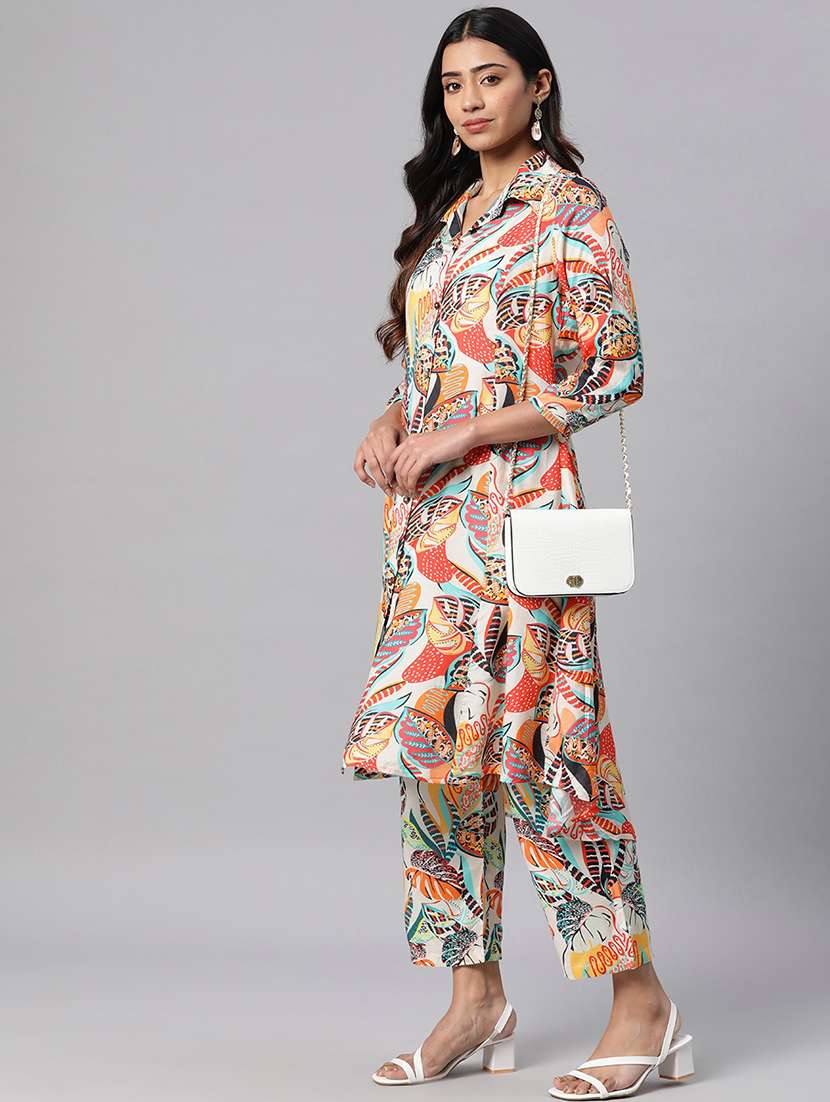 multi colored silk coord set - 20829957 -  Standard Image - 1