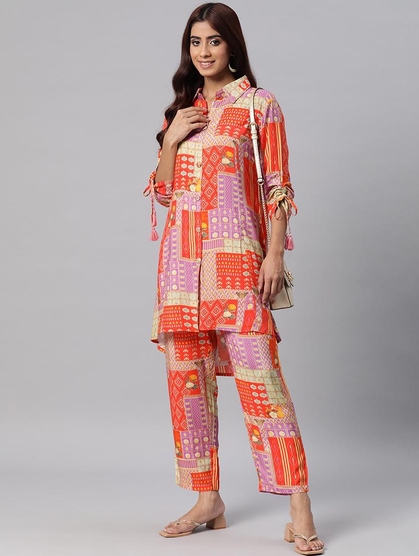 orange silk coord set - 20829959 - Standard Image - 1