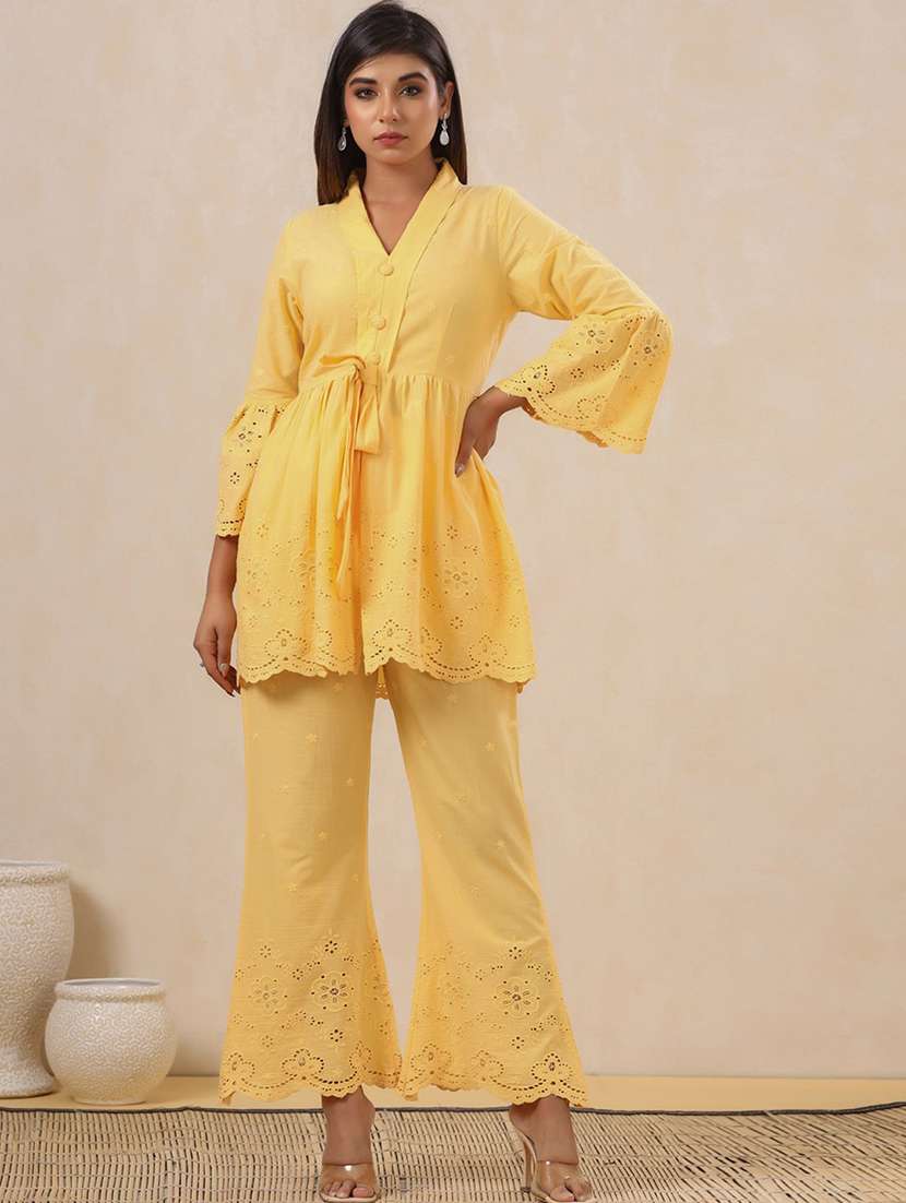 yellow cotton coord set