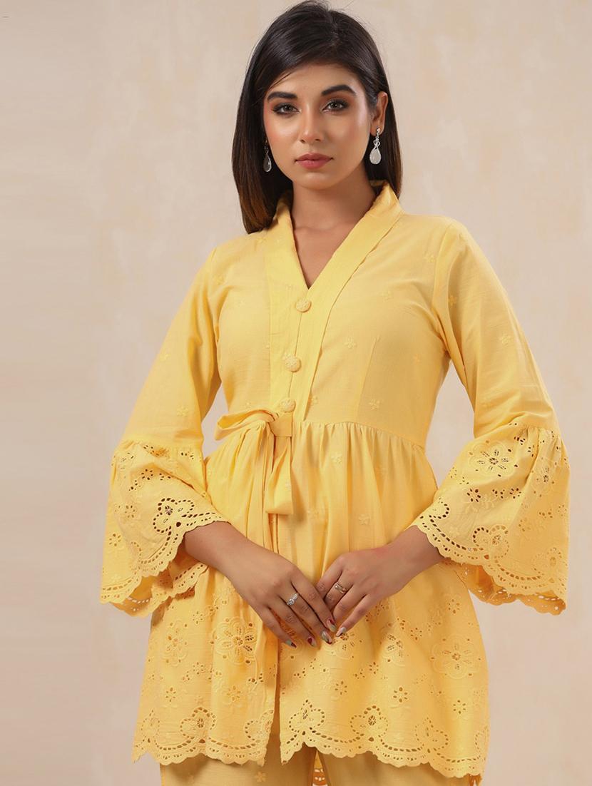 yellow cotton coord set - 20829976 - Standard Image - 4