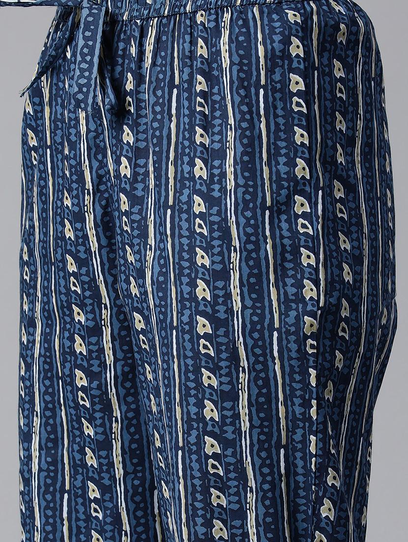 women blue printed kurta pant set with dupatta - 20830030 - Standard Image - 4