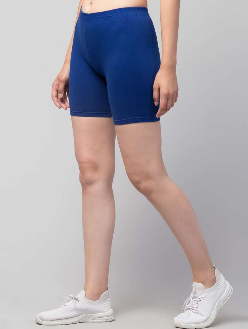 women's solid mid rise active wear shorts - 20830106 -  Standard Image - 1