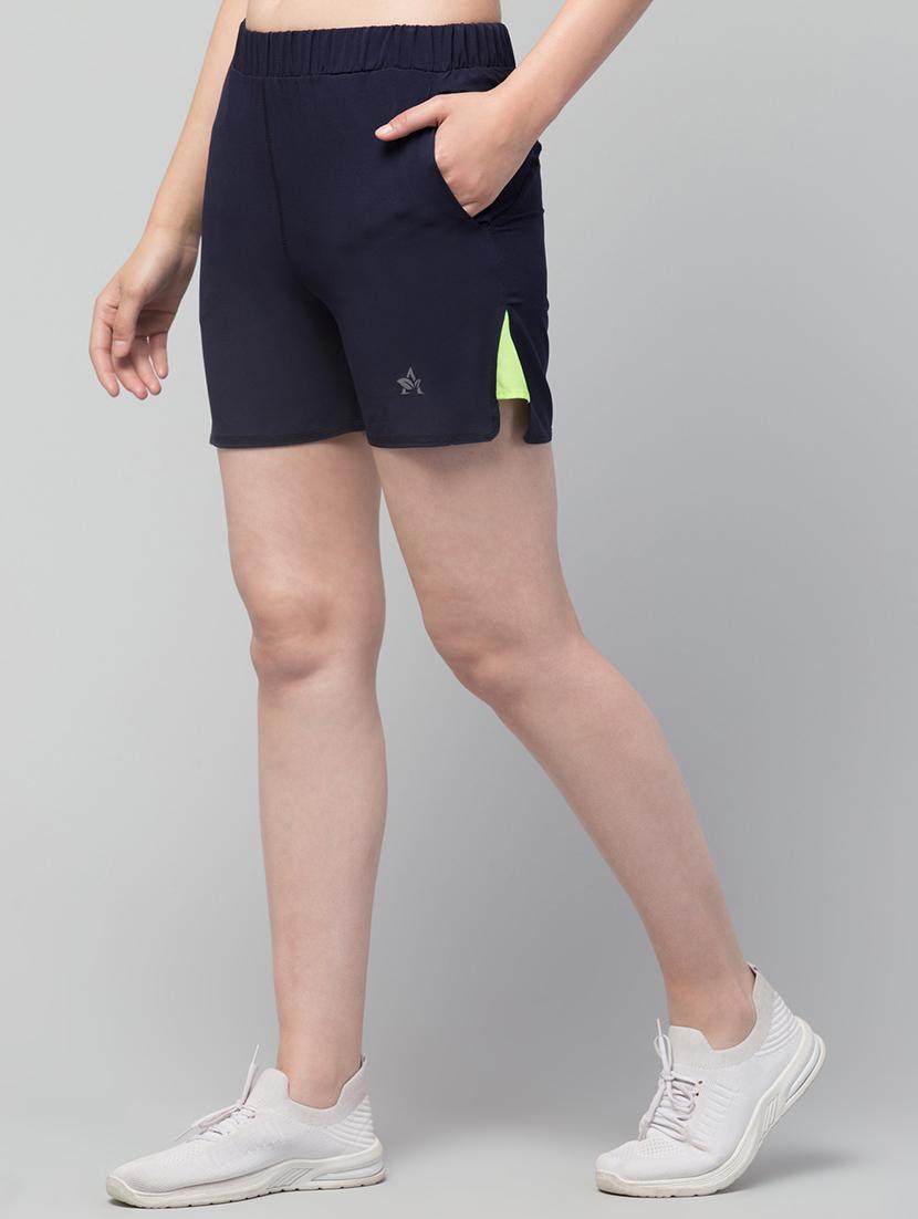 women mid rise color block sports shorts  - 20830141 -  Standard Image - 1