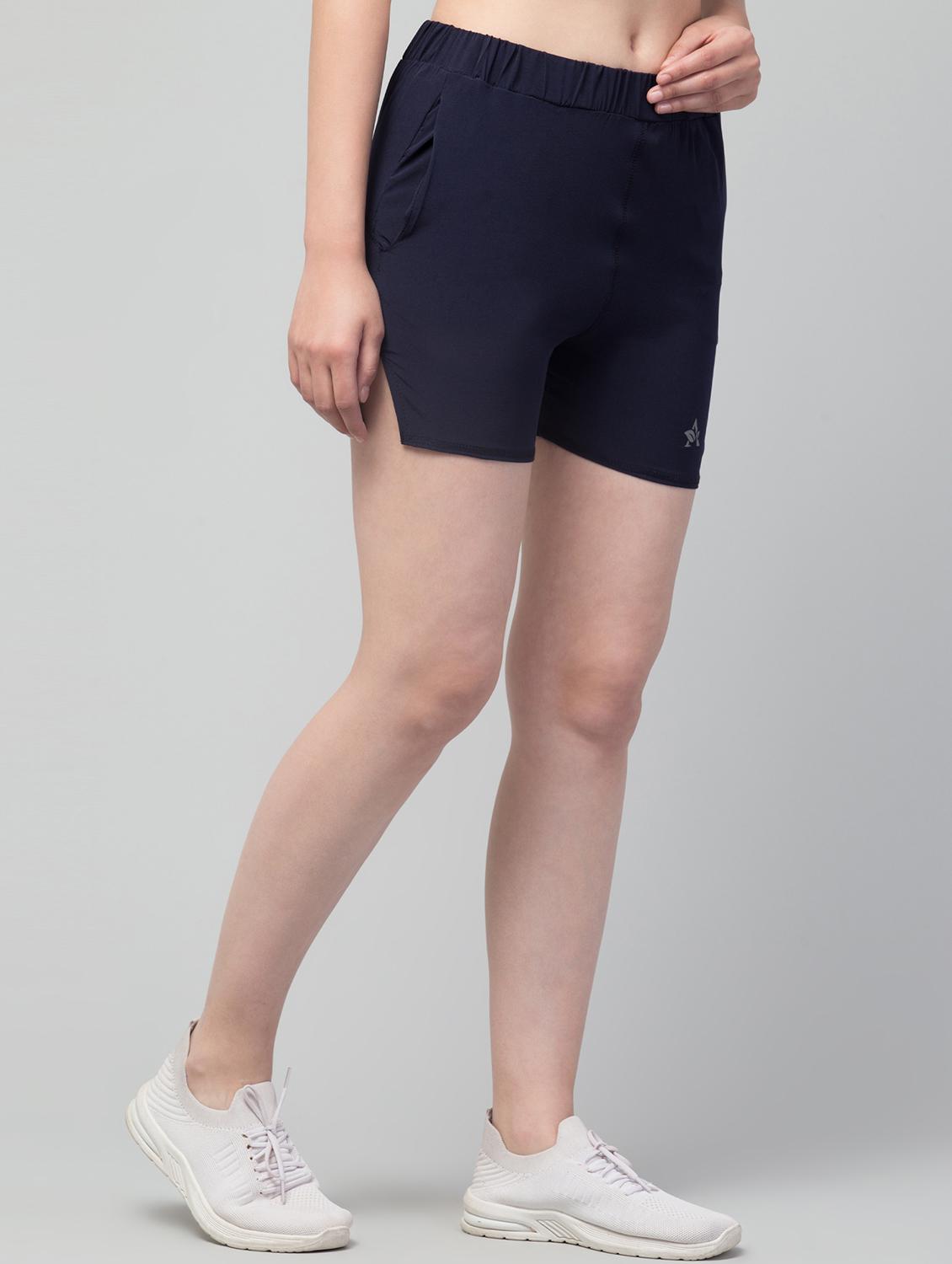 women's solid mid rise active wear shorts - 20830151 - Standard Image - 1