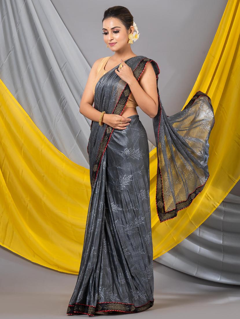 women printed bordered saree with blouse - 20830284 - Standard Image - 1