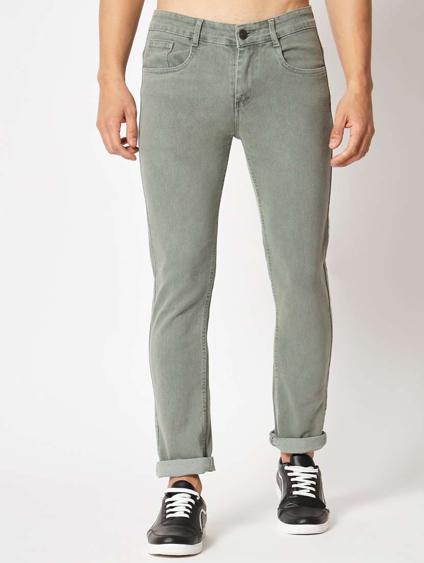 olive low rise plain jean