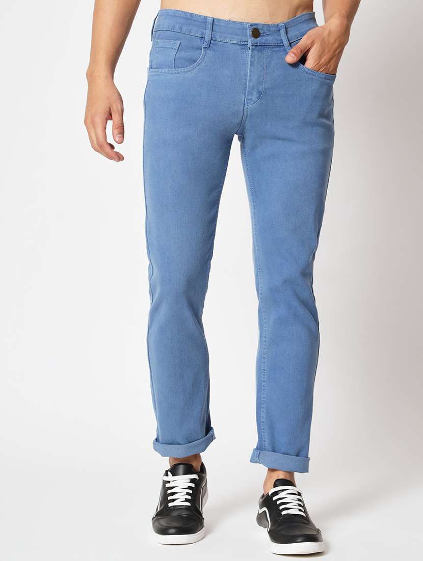 blue low rise plain jean