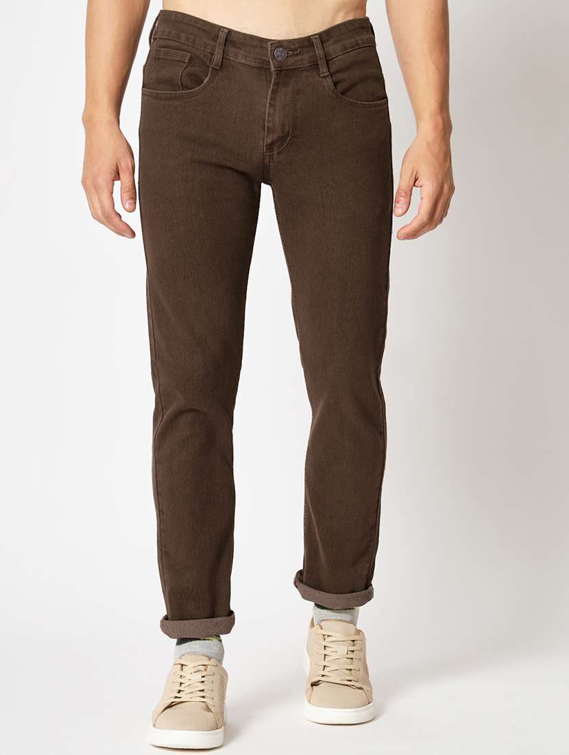 brown low rise plain jean - 20830705 - Zoom Image - 0