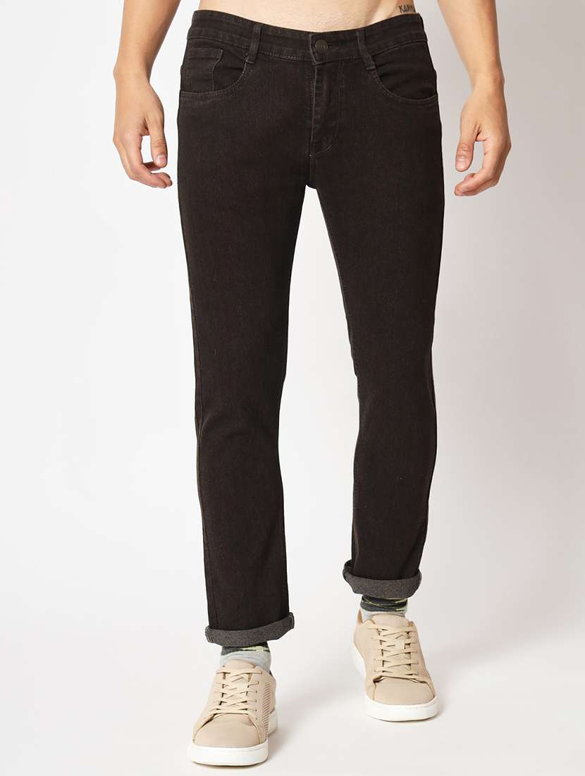 black low rise plain jean