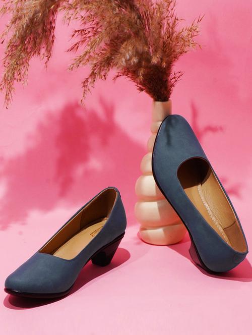 women blue slip on pump - 20831274 - Standard Image - 0