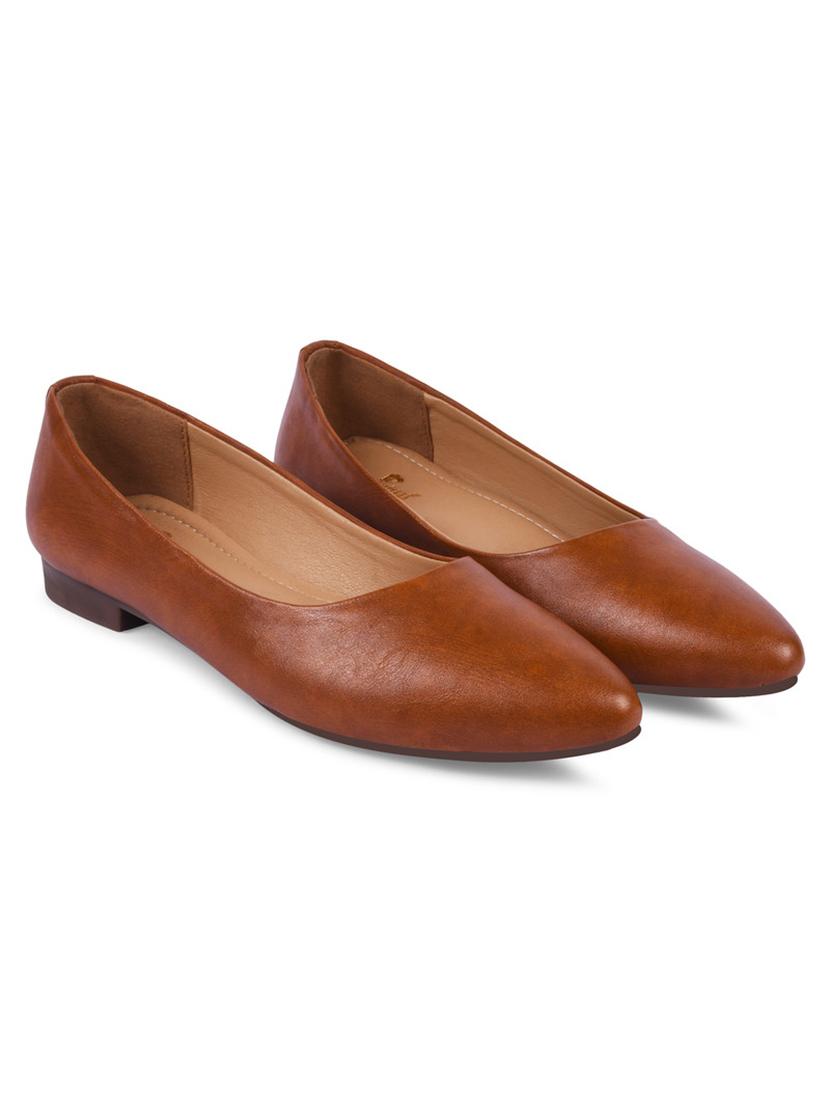 tan pu slip on ballerina - 20831278 -  Standard Image - 1