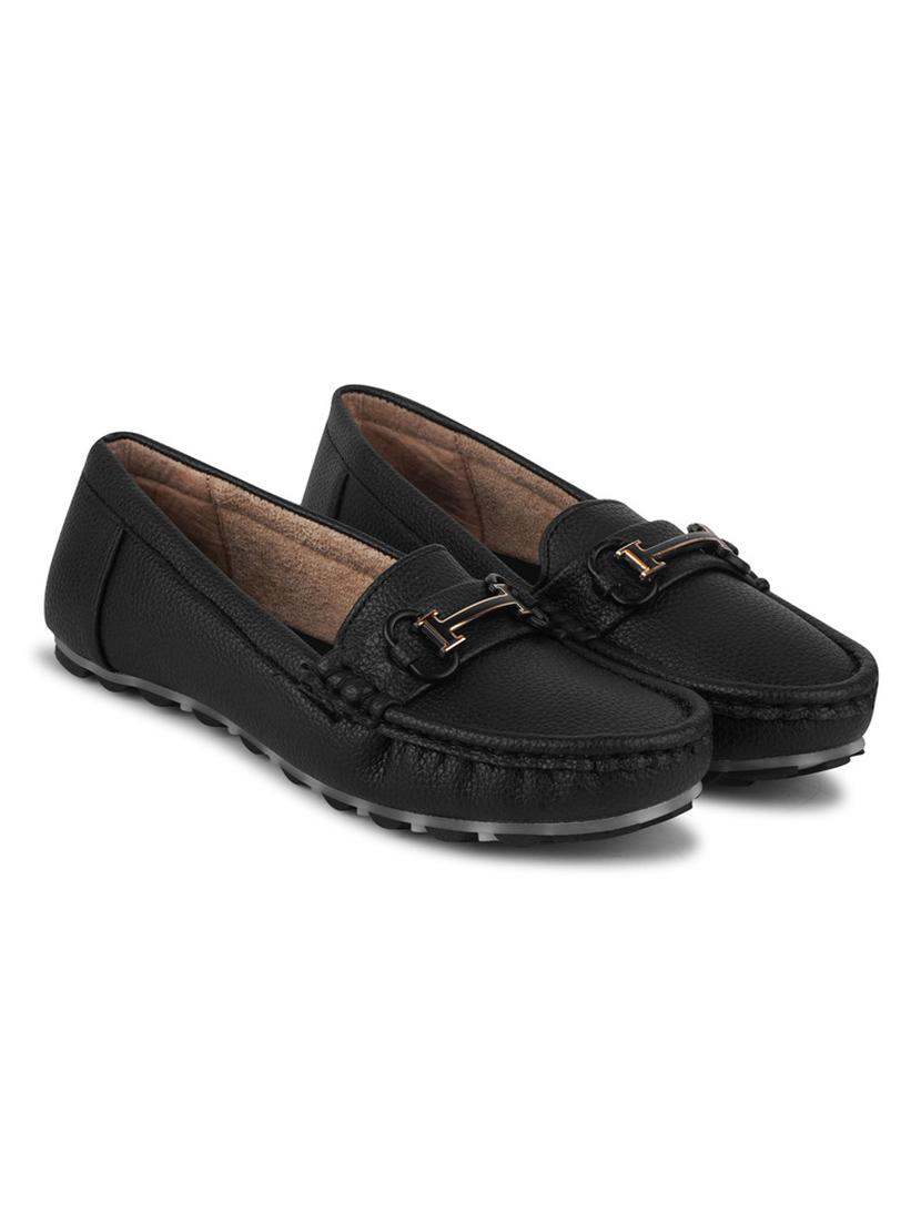 black pu slip on ballerina - 20831279 - Standard Image - 1