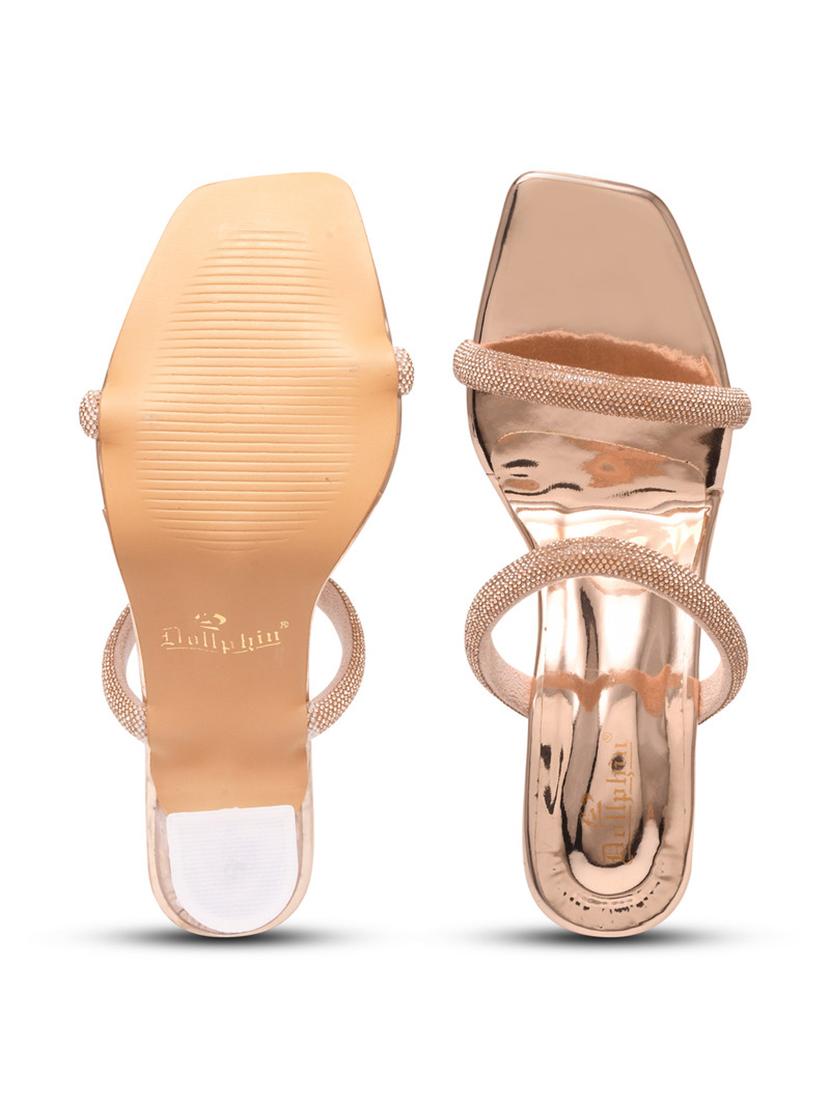 gold slip on sandal - 20831315 - Standard Image - 4