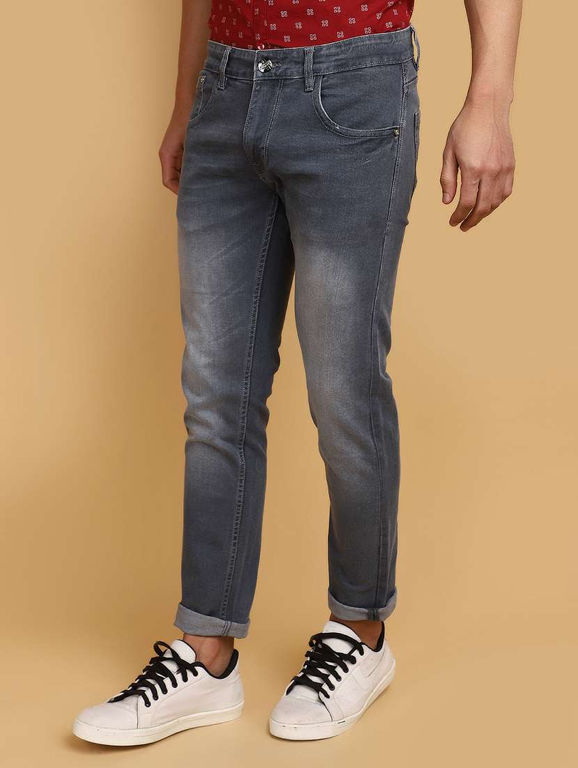 grey denimen mid rise washed denim jeansm jean - 20831399 -  Standard Image - 1