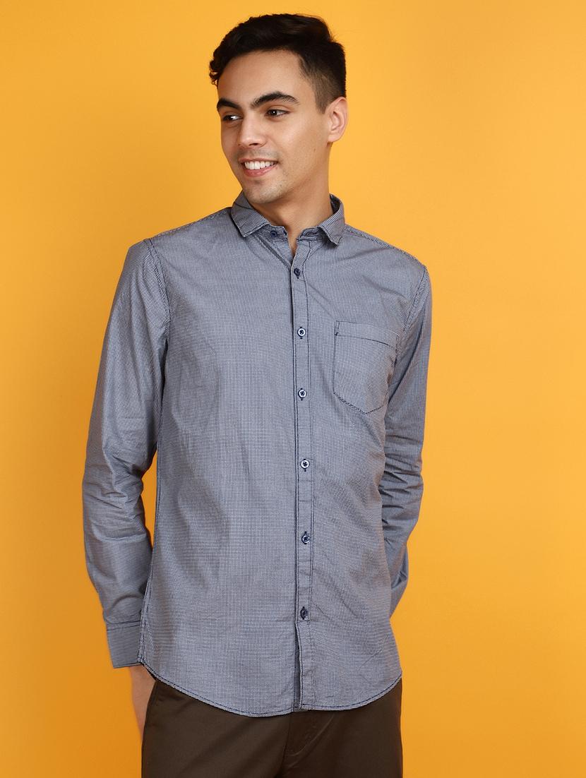 blue checkered casual shirt