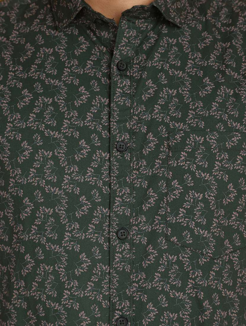 green printed casual shirt - 20831555 -  Standard Image - 4